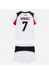 AC Milan Santiago Gimenez #7 Babyklær Borte Fotballdrakt til barn 2025-26 Korte ermer (+ Korte bukser)